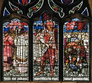 إدنبرة ، كاتدرائية سانت جايلز ، موريس وشركاه ، إدوارد برن جونز ، جوشوا ، عبور البحر الأحمر ، 1886 ، فارس العصور الوسطى بواسطة Edward Burne Jones